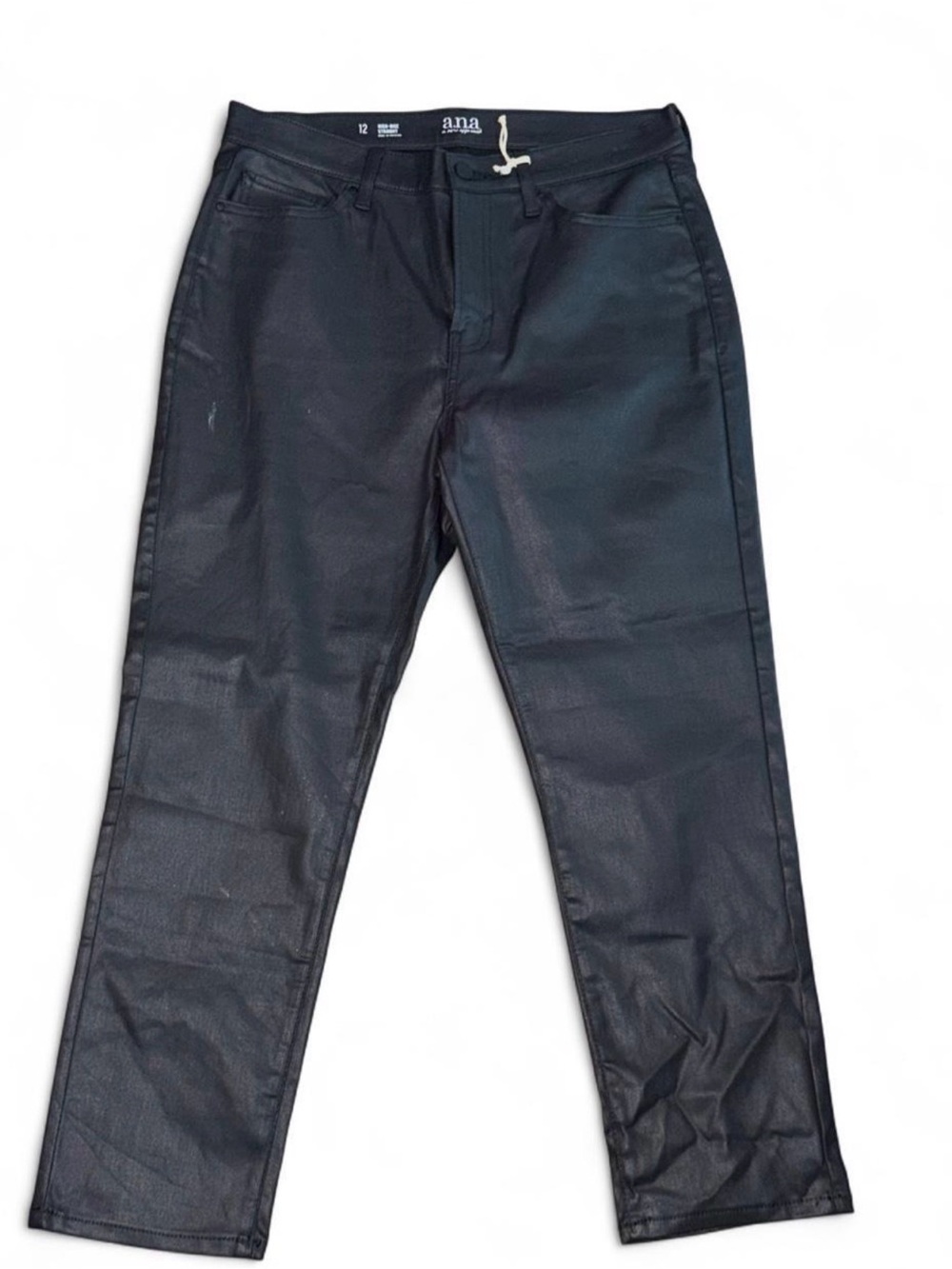 Black leather pants with a slim fit size 12 high waisted , brand new no tags
